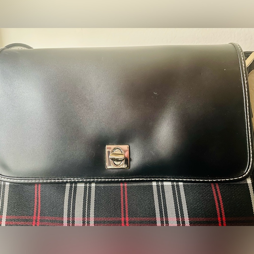 Liz Claiborne Black, Red and White Plaid Purse - Picture 3 of 16